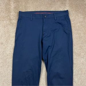 Rhone Commuter Mens Blue Slim Fit Performance Chino Golf Pants Blue Size 31x32